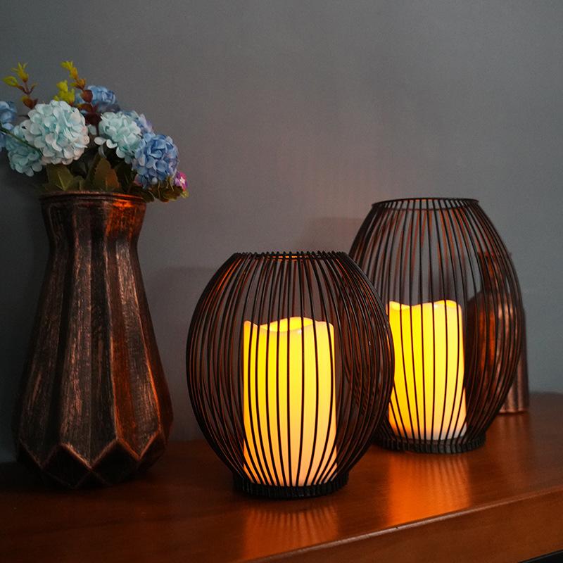 Led Simulated Candle To Nordic Extremely Simple Cooked Iron Decoration Night Light Coffee Restaurant Creative Indoor Home Crafts