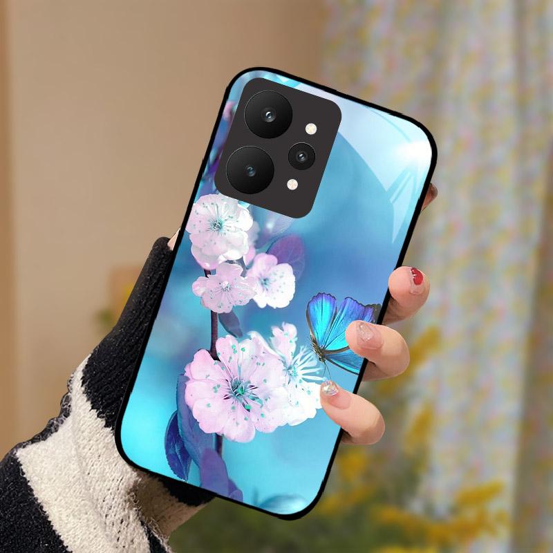 Luxury Tempered Glass Case For Realme 15 5G RMX5106 RMX5105 Phone Cover Full Protective Shockproof Shell Fundas Cartoon Capa