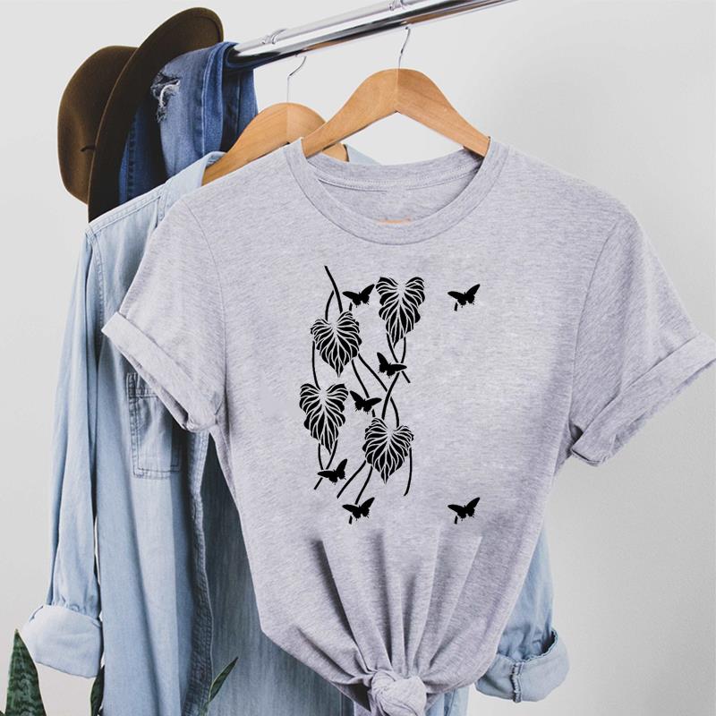 Brief Schmetterling Stil 90er Süße Kleidung Lässig Kurzarm Unisex Druck Dame Fe Unisex Grafik T-Shirt Tee Top Mode T-Shirt Unisex