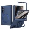 Med Framsidesglas Skärmskyddsfilm Gångjärnsskyddsfodral För Samsung Z Fold 8 Ultra 5 6 7 8 360° Roterande Magnetisk Legeringsställsskydd