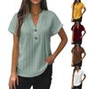 New Women's Fashion Casual Color Button V-neck T-shirt For Women