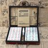 Kinesiskt numrerat Mahjong Set 144 plattor Mah-Jong Set Bärbar kinesisk leksak med låda