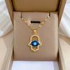 New Trendy Boho Evil Eye Stainless Steel Necklaces for Women Shiny Zircon Moon Star Bee Pendant Girl Vintage Charm Jewelry Gifts