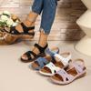 Women's Peep-Toe Platform Gladiator Sandals - Wide Width Summer Casual Shoes with Velcro Strap, Boho Roman Style Wedge Heel Outdoor Sandals