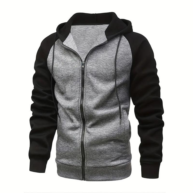 Autumn and Winter Jacket Zipper Cardigan Plus Velvet Sweater Men's Casual Hooded Top Men's Clothing
