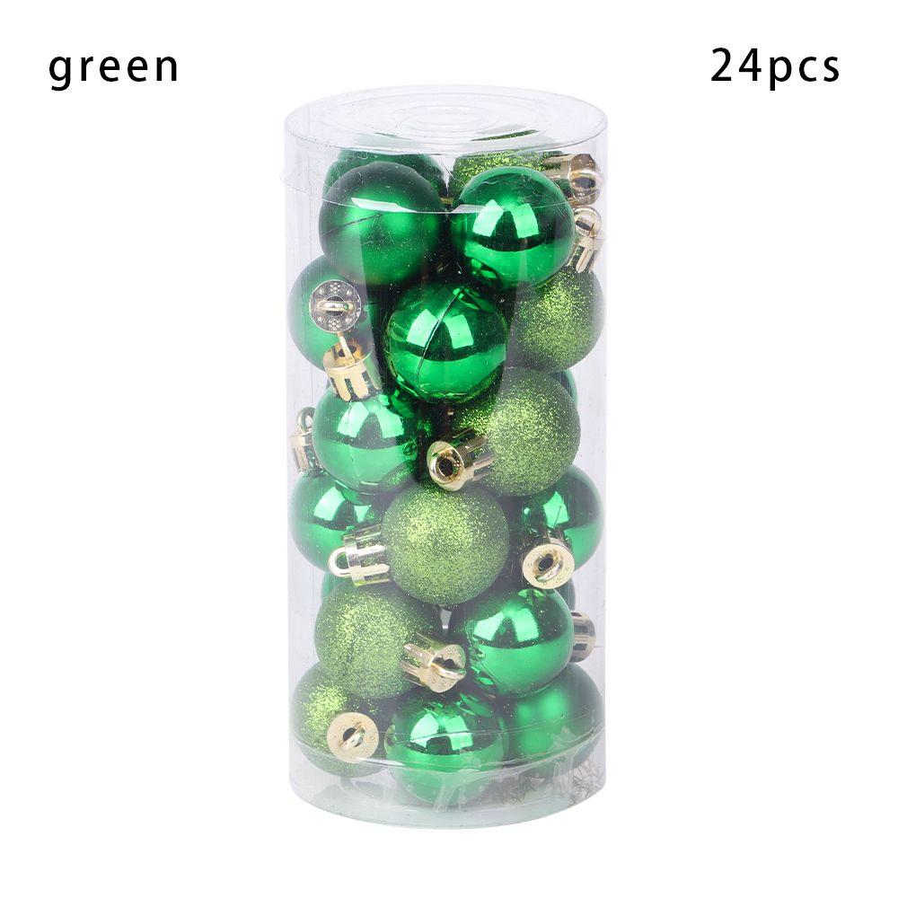 24pcs 3cm Plastic Home Decor Crafts Drop Pendant Xmas Hanging Ball Bauble Christmas Tree Decoration