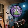Stained Glass Halloween Pumpkin Suncatcher Cute Ghost Design For Halloween Party Window Hanging Decor