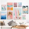Classic Simple Oil Painting Summer Vacation Seaside Beach Surfing Poster Canvas Printing Art Pictures Home Room Wall Decor Gift
