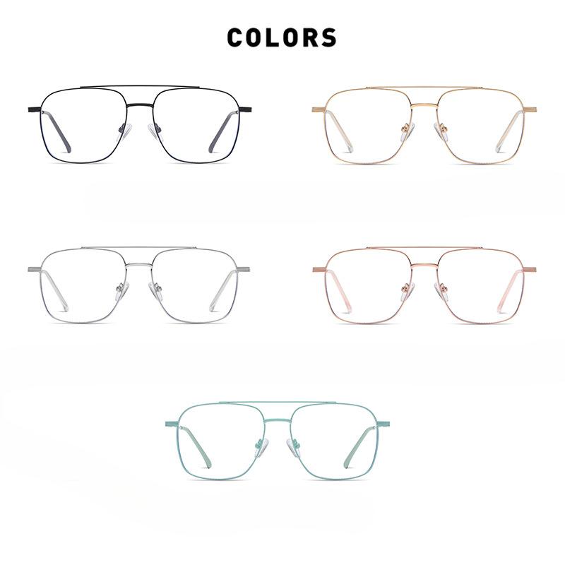 Myopia Frame Candy-colored Anti-blue Computer Mirror Metal Technology Glasses Frame for Men and Women with Flat Mirror.