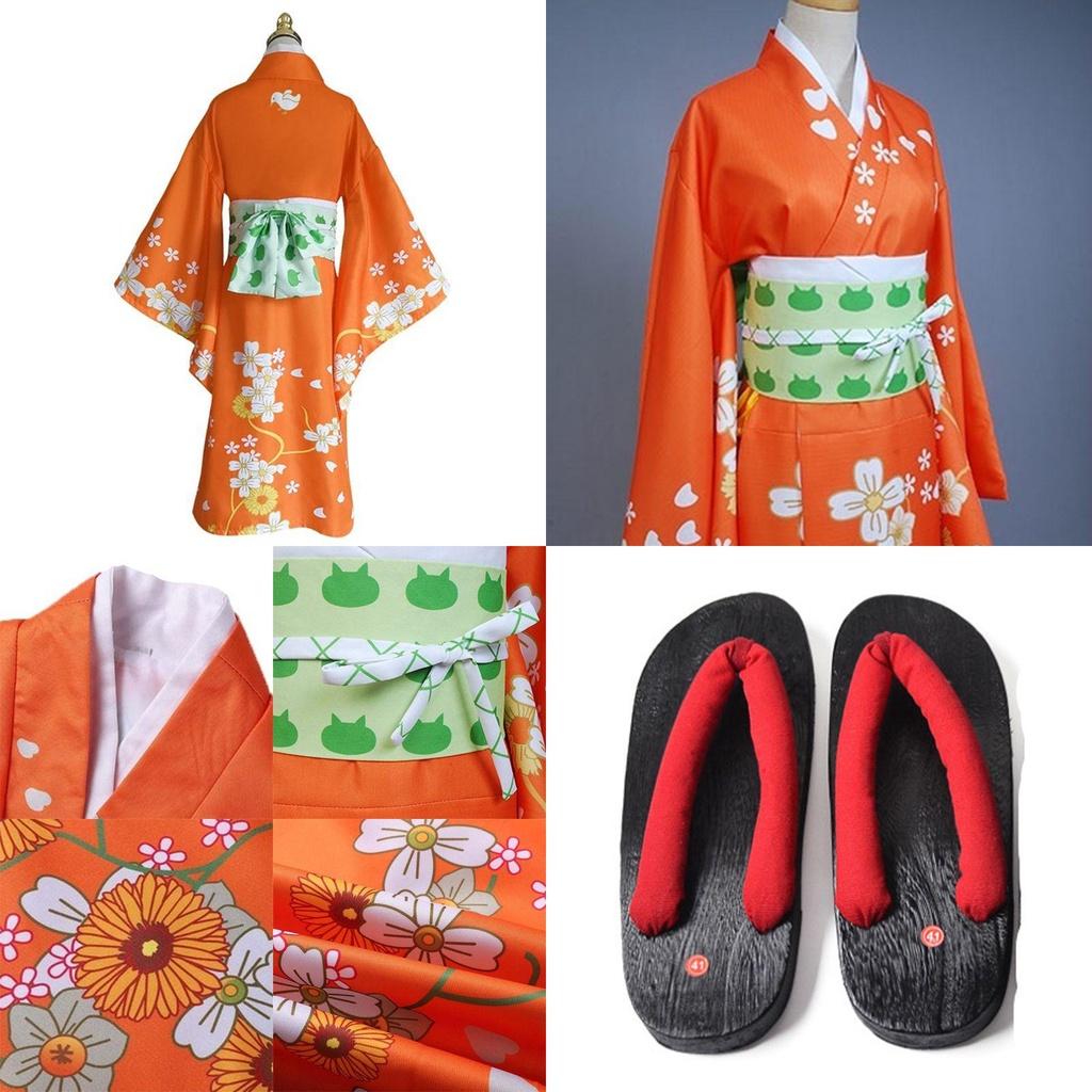 Authentisches Danganronpa Hiyoko Saionji Cosplay Kimono Outfit für Halloween