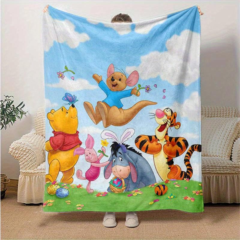 1pc. Cute Cartoon Winnie The Pooh Character Blanket, Soft Throw Blankets for Friends and Family, Perfect for Bedding Couch Sofa Decorative G