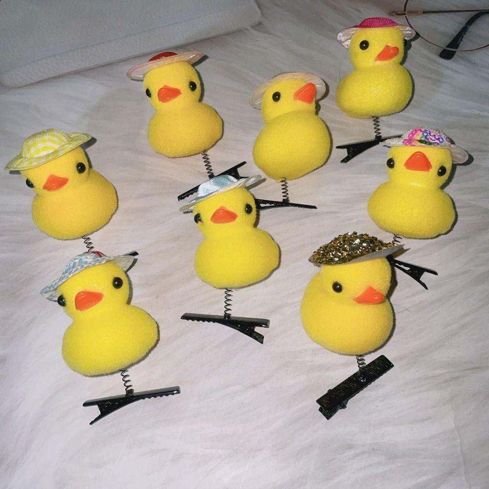 10pcs Little Yellow Duck Spring Hair Clip Cartoon Duckbill Clip Headwear Hair Accessory