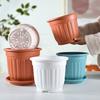 Large Flower Pot with Saucer Solid Color Planter with Drainage Hole Garden Rose Flowerpot for Indoor Outdoor Orchids Succulents Herbs