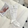 Slouch Socks Ballet Bow Mid Calf Lace Women Thin Hollow Out Summer Breathable Soft Socks for School Date and Fitness