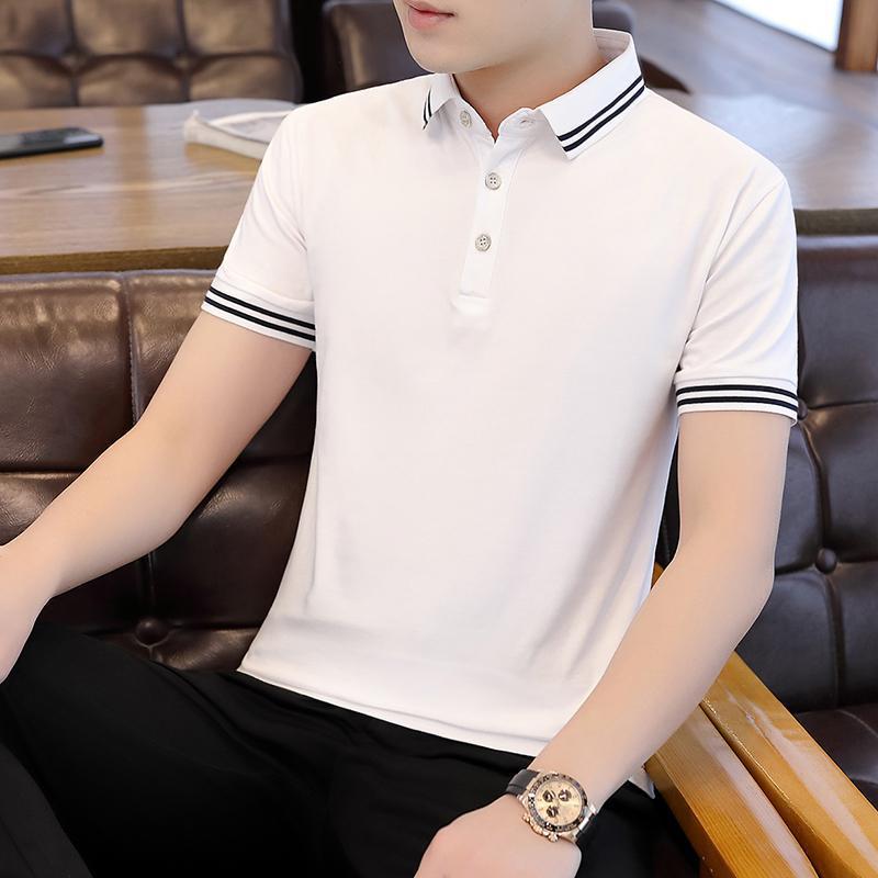 Men's Business Polo Shirt T-shirt Men's Casual Short-sleeved Polo Shirt