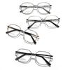 Glasses Polygonal Saddle Nose Pads Can Be Used As Myopia Frame Flat Glasses, Women'S Metal Square Plain Mirrors