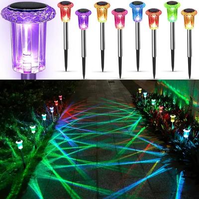 Waterproof Solar Lawn Lights Outdoor Stainless Steel Garden Yard Walkway Lawn Decor Night Lights Landscape Lighting