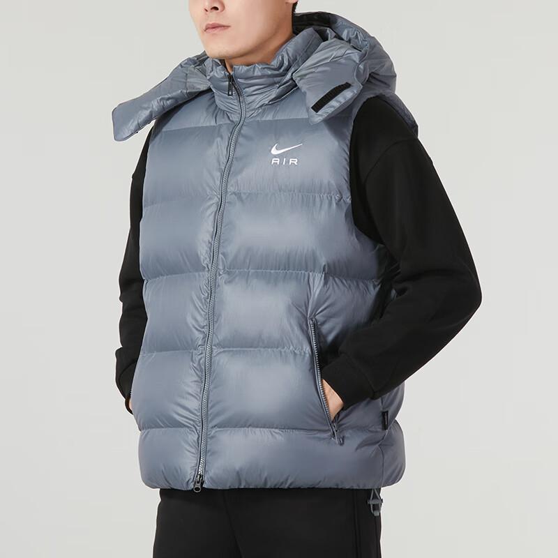 Nike Alphabet Print Hooded Windproof Sleeveless Vest Men Vest Light-Grey FD6428-065
