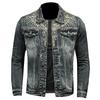 Men's Denim Jacket Vintage Distressed American Style Slim Fit Motorcycle Jacket Workwear Casual Coat Spring Autumn
