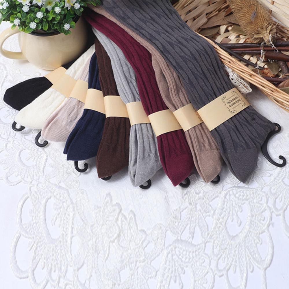 Women High Socks Pantyhose Knit Thigh Tights Over Knee Stockings Cotton