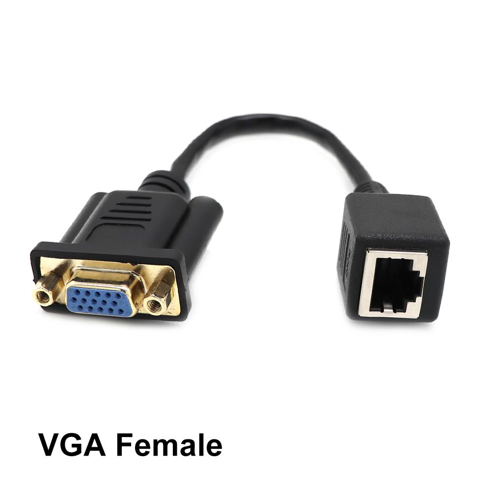 Plug and Play LAN CAT5 CAT6 Network Cable Adapter VGA Extender Ethernet Port VGA To RJ45