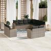 Vidaxl 11-Cz. Garden Furniture Set With Cushions, Grey Rattan Pe