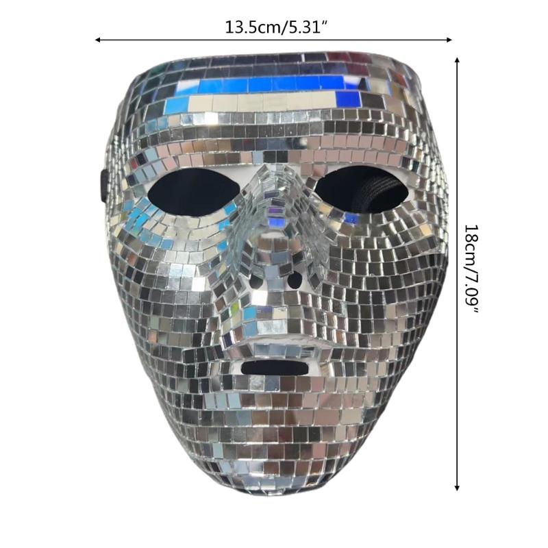 Glitter Disco-Ball Mask Halloween Mask Cosplay Dress-up Costume Props for Women Men Halloween Masquerade Party Costumes