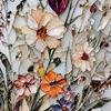 Stained Glass Privacy Window Film, Flower Window Wall Decals, UV Blocking Tearable Floral Window Stickers for Bedroom Living Room Office Decor