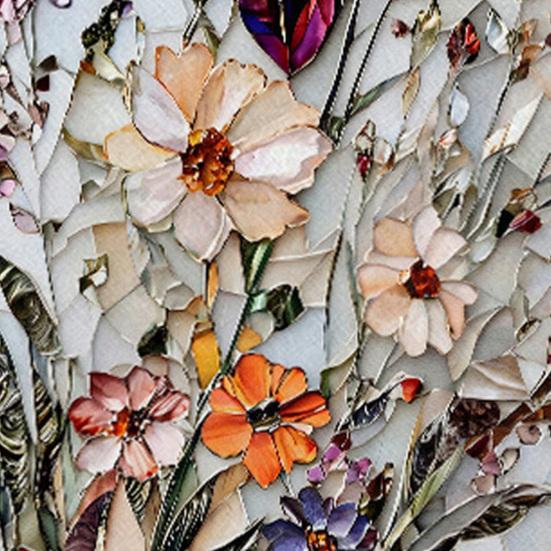 Stained Glass Privacy Window Film, Flower Window Wall Decals, UV Blocking Tearable Floral Window Stickers for Bedroom Living Room Office Decor