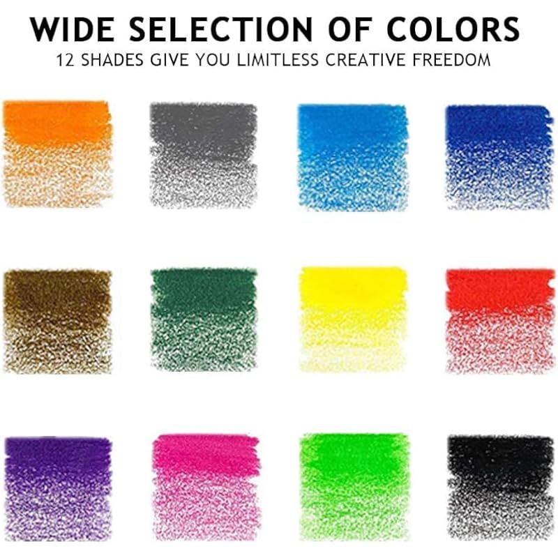 Ensemble Corslet de 60 Pièces Ensemble de Crayons de Couleur avec Deux Paquets Différents de 48 Pièces Ensemble de Crayons de Couleur à Base d'Huile & 12 Pièces Crayons de Couleur