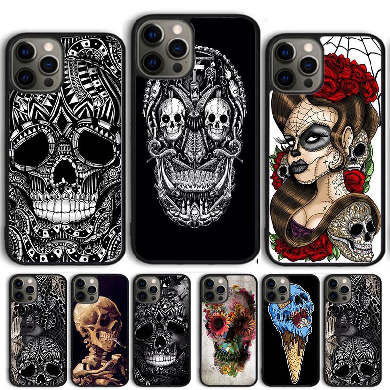 Skull Dracula Vampire Bats Horror Phone Case Cover For iPhone 17 Air 15 16 14 13 12 Pro Max 11 Pro Max Plus Coque
