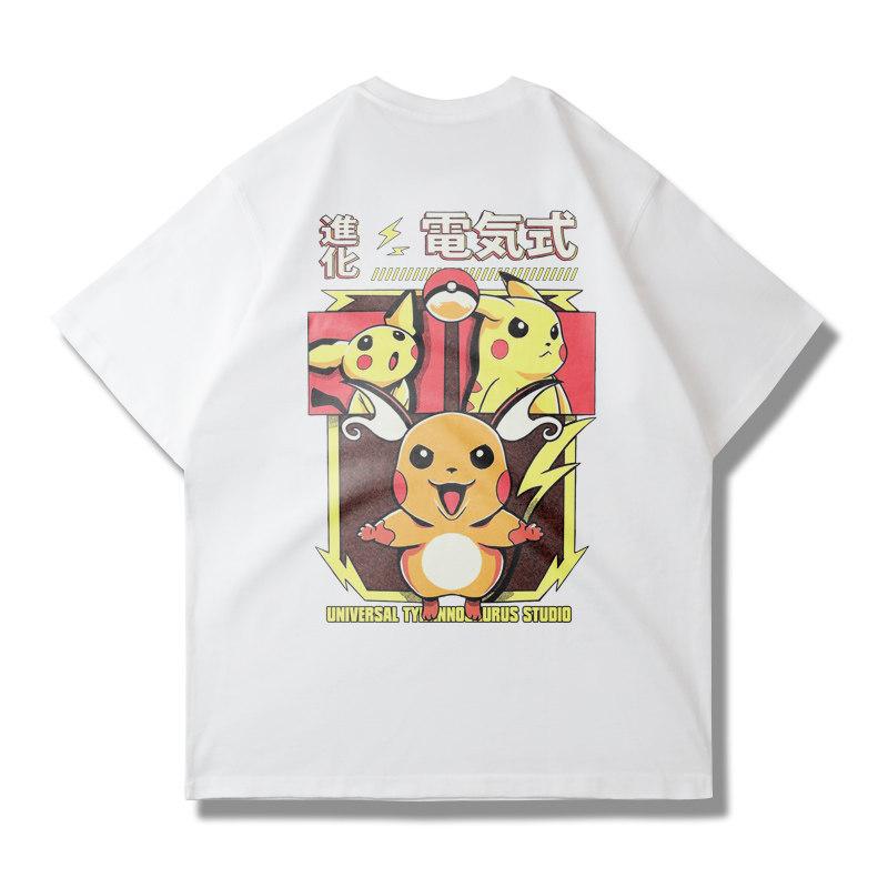 Newly Released Pokémon Pikachu Themed Shortsleeved Tshirt for Men and Women Extra Thick Loosefitting with A Dropped Should