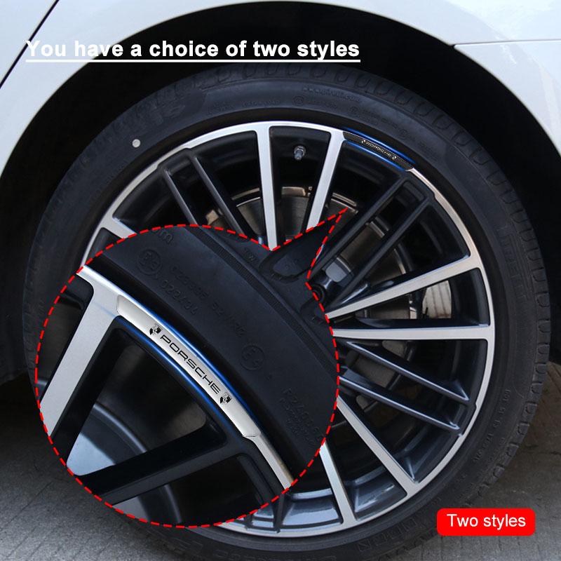 4Pcs Auto Wheel Hub Badge Tire Rim Stickers Accessories For Porsche Boxster Cayenne Panamera Macan Cayman 911 918 996 917 991
