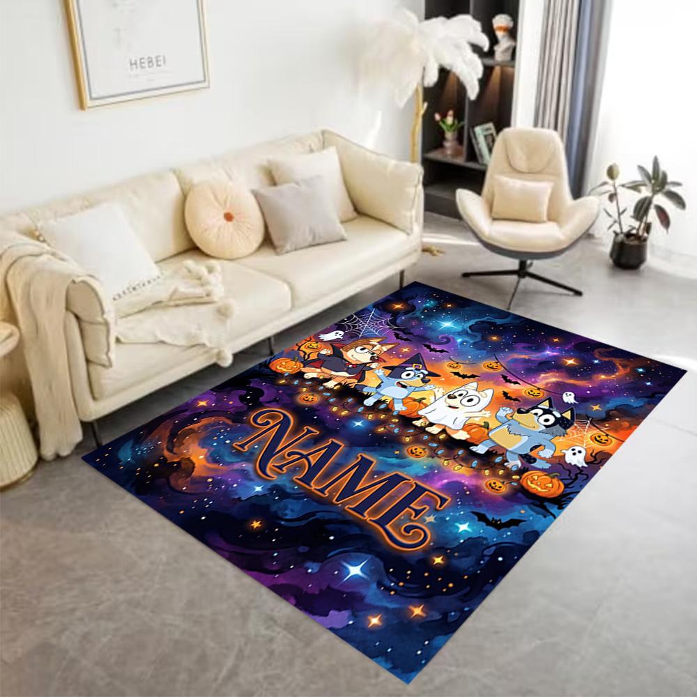 Halloween Night Adventure Personalized Text Area Rug Perfect for Entryway Bedrooms Foyer Hallway Anti-slip Rug Office home decor