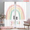 2 Stück 2D Flachdruck Vorhänge Regenbogen Sei Du Polyester Ohne Strom Ganzjährig Party- & Feiertagsdeko für Festlich