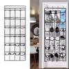 24 Pockets Over the Door Shoe Organizer Large Mesh Pocket Wall Storage Bag With 4 Metal Hooks Hanging Shoe Rack For Bedroom Door