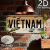 Vintage Rustic VIT NAM Halong Bay Scenery Frog Silhouette License Plate D Flat Aluminum Tin Sign Wall Art Decor for Southeas