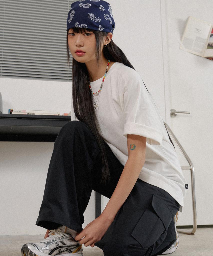 Beobeulpiseu 16-Count Raglan Slit Plain Pigment T-Shirt_White