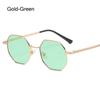 Luxury Retro Polygon Sunglasses Square Metal Frame UV Protection Vintage Shades for Men Women Fashion