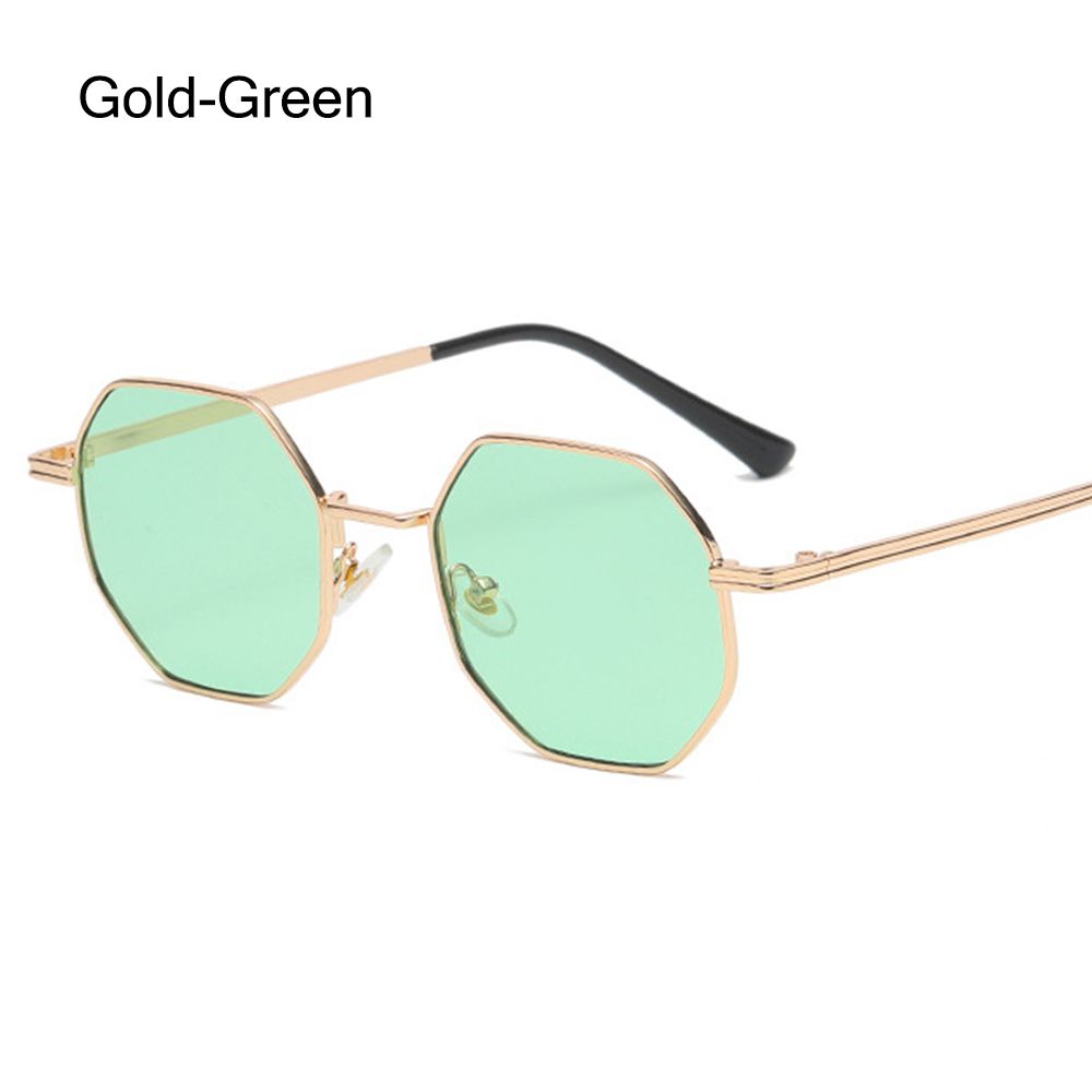 Luxury Retro Polygon Sunglasses Square Metal Frame UV Protection Vintage Shades for Men Women Fashion