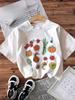 Women'S Casual Crew Neck T-Shirt with Colorful Vegetable and Fruit Graphic Print Short Sleeve Top for Summer Woman Clothing