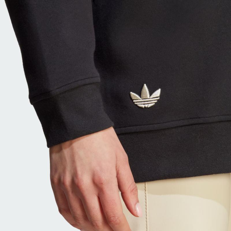 adidas Originals Adicolor Neuclassics Sweater Three Stripes Color Block High Neck Loose Fit Sports Long Sleeve Sweatshirt Women Sweater Black IM1817
