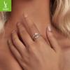 Patroon Fatima Gelukkige Hand Open Ring, Chao Opaal S925 Sterling Zilveren Ring