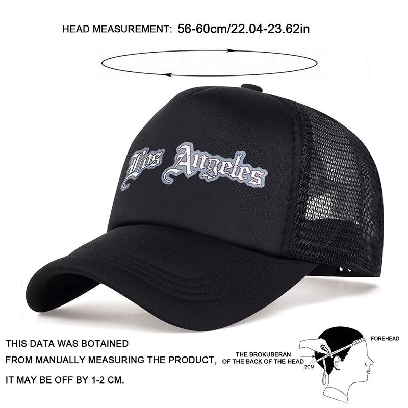 Letter Los Angles Print Adjustable Baseball Cap Unisex Breathable Summer Hat Men Mesh Hip Hop Caps Outdoor Casual Hats