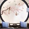 Chinese Style Flower and Bird Illustration Wall Sticker Living Room Sofa Background Decoration Decal Wallpaper Home Decoration