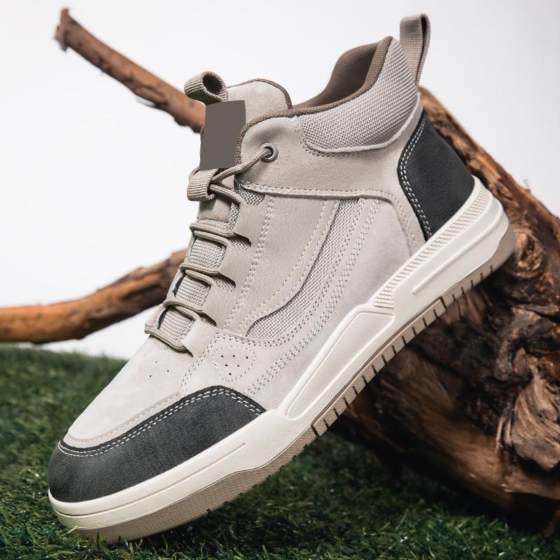 Outdoor Men's Winter Warm Boots Suede Leather High Top Shoes Anti-Slip Sole Cold Weather Ankle Boots Daily Wear Man Hiking Boots