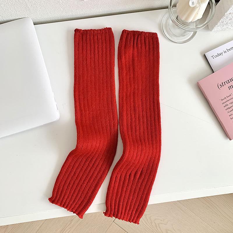 42 cm süße süße japanische Lolita-Beinwärmer, Damen, Knöchelwärmer, Mädchen, Gothic, lange Socken, Y2K, dünn, gestrickt, Cosplay, Haufen, Haufen, Socken