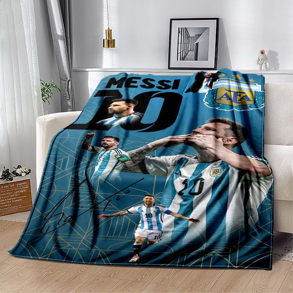 Messi 19 Blanket Soft Warm Cozy Great for Sofa Bed Office All-Season Use Playful Design Perfect Gift for Relatives and Friends