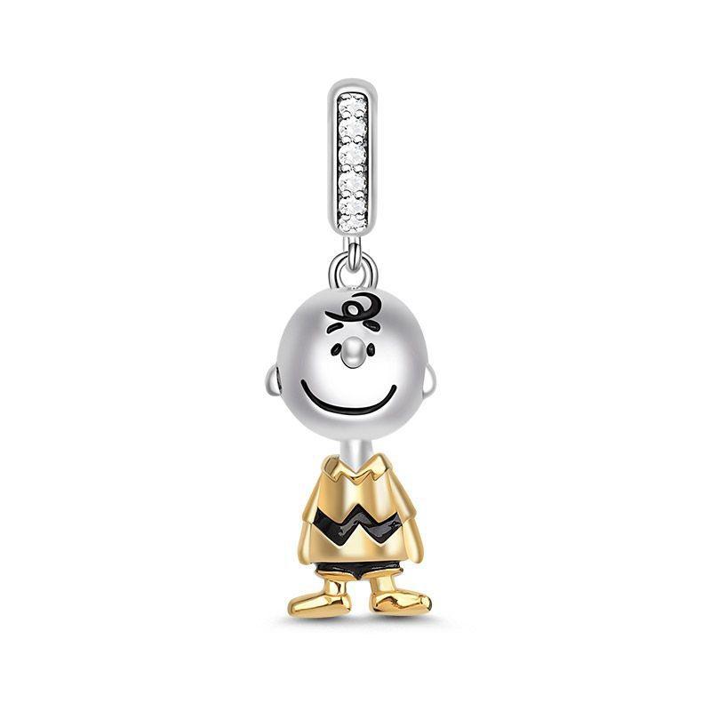 Finecopper Fit Original Bracelet Europe Cute Cartoon Doll Series Dangle Charm Beads Necklace Pendant Diy Women Jewelry Gift