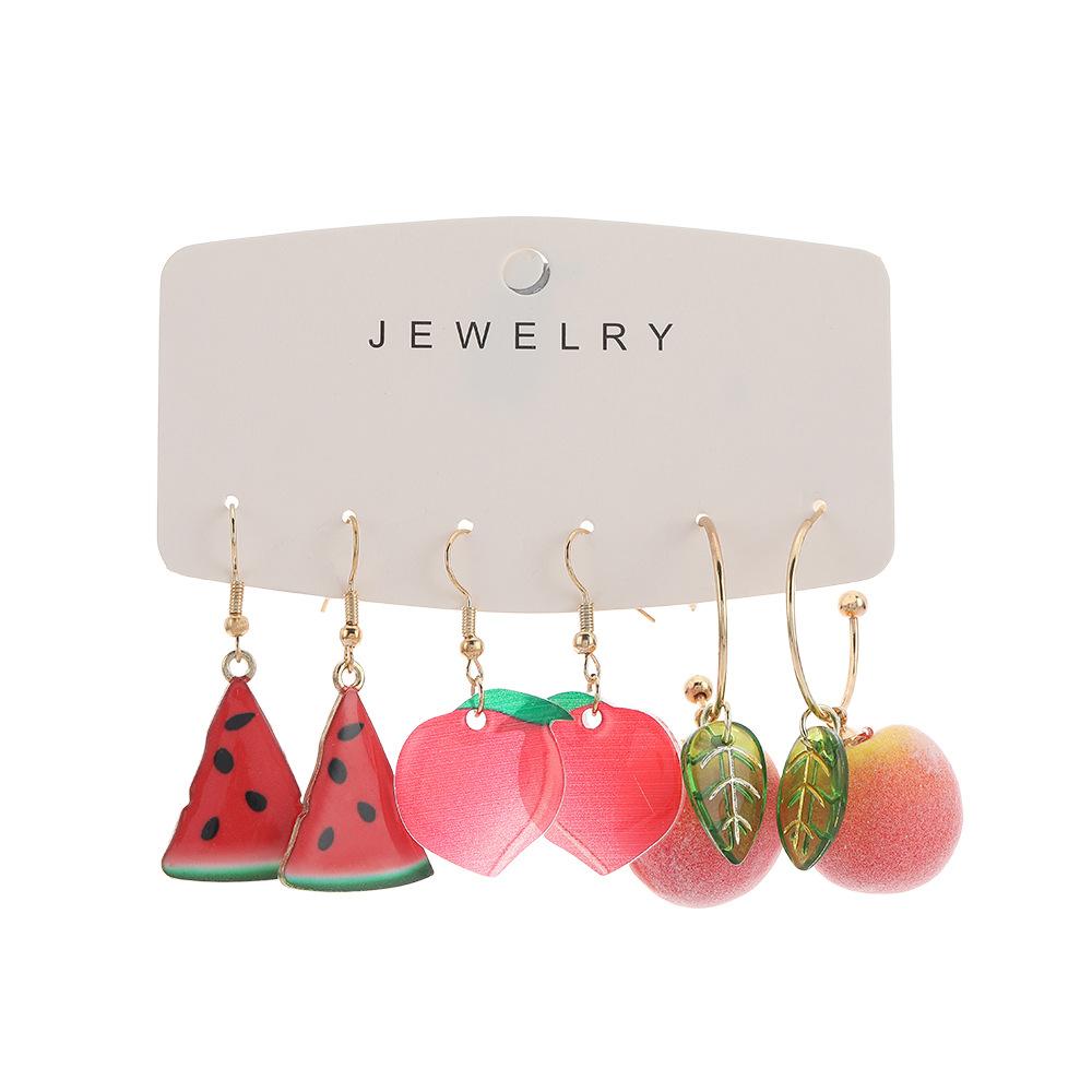 Cartoon 3D Cute Ice Cream Fruit Ear Hook Earrings , Fashion Alloy Earrings for Women , 20 Styles